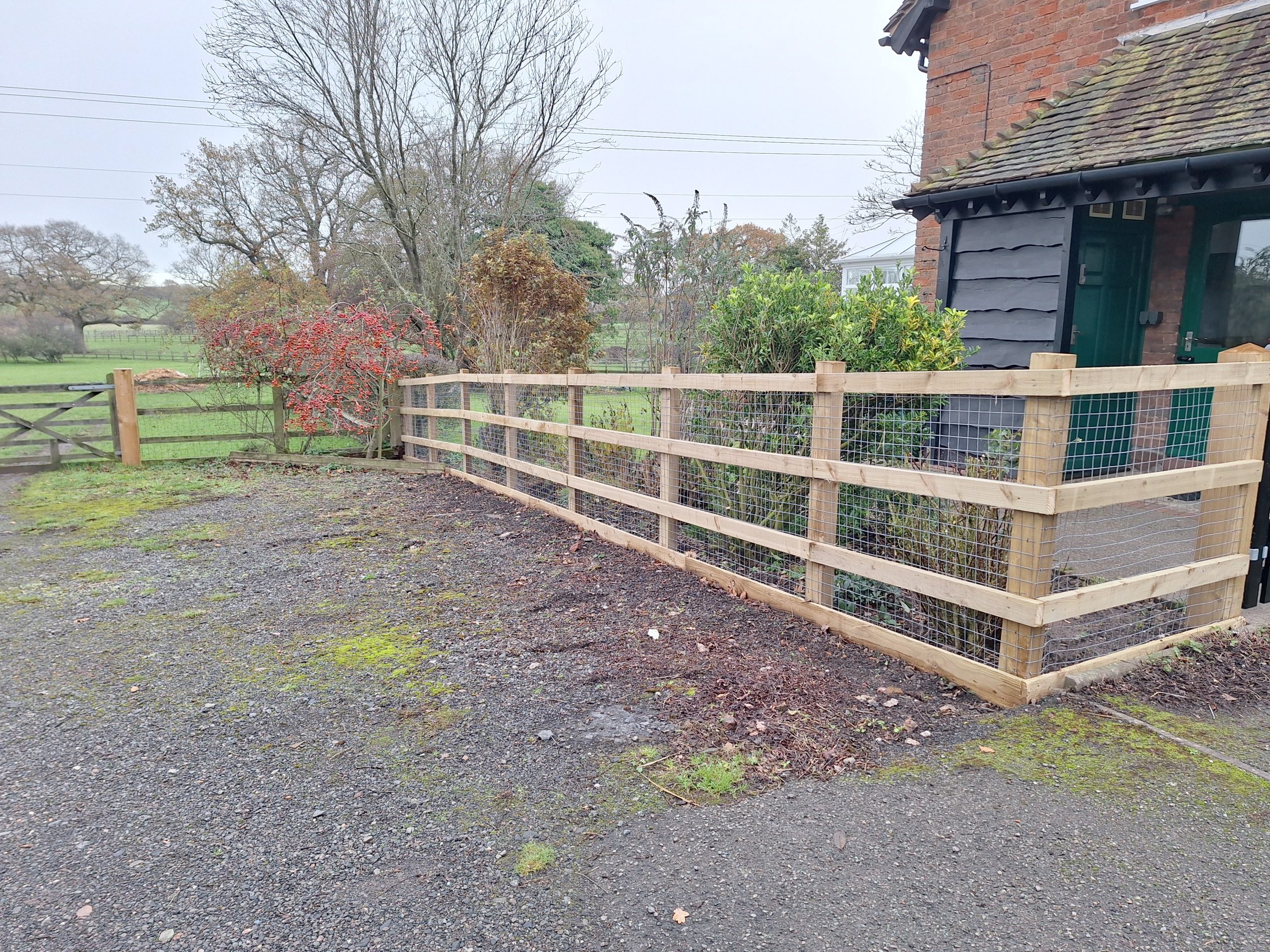 Post and rail fence cottage gate