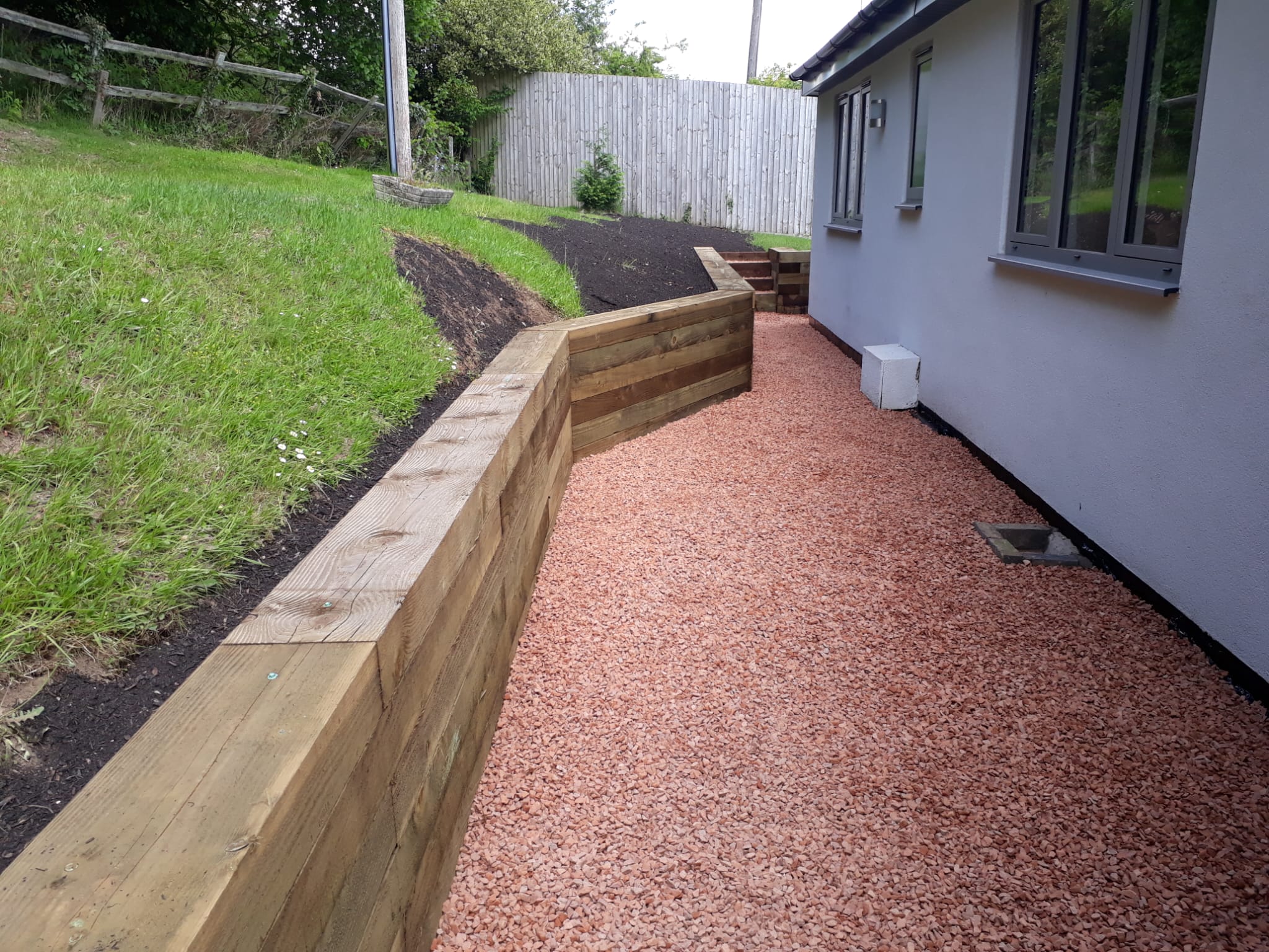Retaining wall, side return