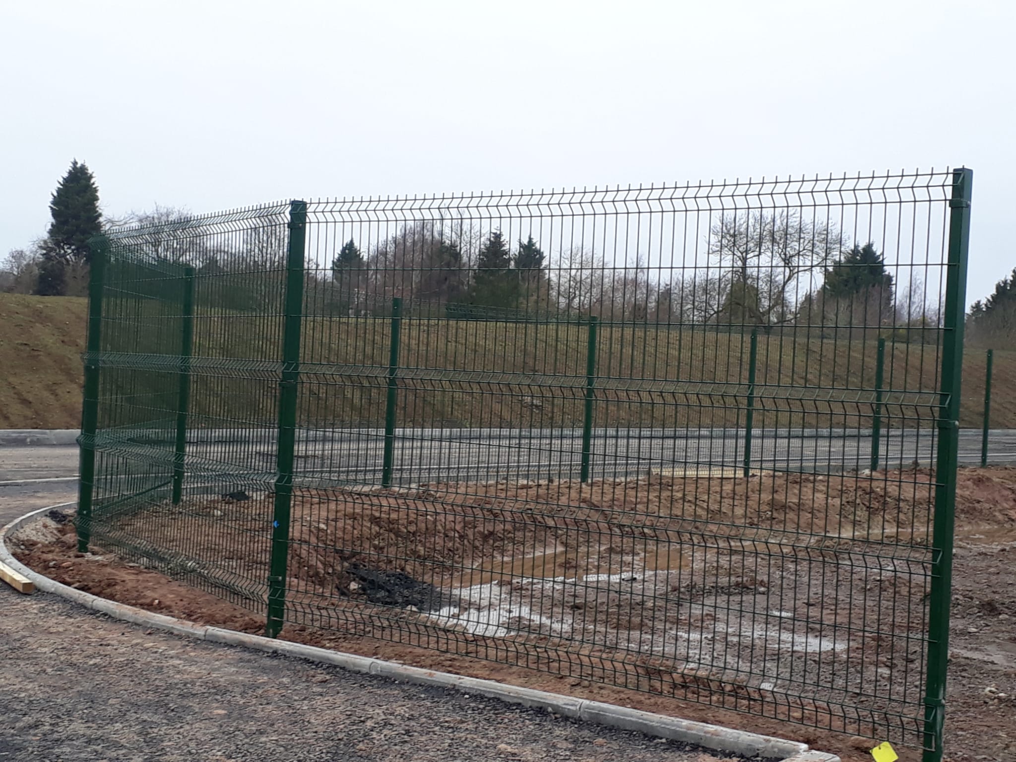 Security fencing installed along commercial road, Worcestershire